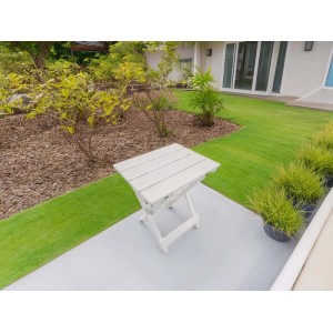 Tavolo da giardino in alluminio 39x30x25 cm bianco