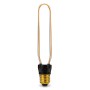 Lampadina LED E27 t.b.t. con forma allungata e vetro trasparente.
