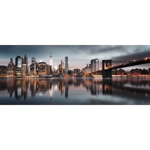 Skyline di New York con il ponte di Brooklyn come quadro Quadri.