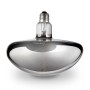 Lampadina LED E27 decorativa a forma di goccia, color argento.