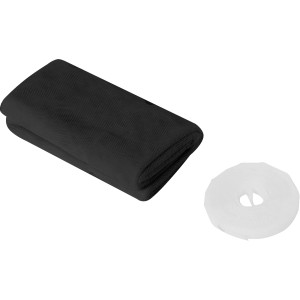 Zanzariera nera per porta (2x65x220cm) con velcro per il montaggio.