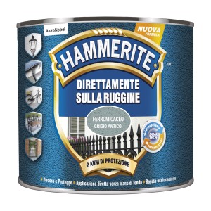 Smalto per metallo Hammerite, direttamente sulla ruggine, grigio antico. Protezione dalla corrosione per metallo interni/esterni.