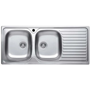 Lavello da incasso 2 vasche sx 116 cm inox