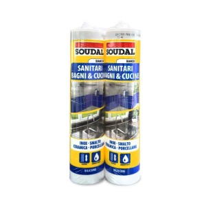 Silicone Bipack per sanitari bianco 2 pz