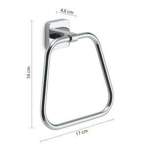 Portasciugamani t.b.t. cromato, forma triangolare, dimensioni: 16 x 17 cm.
