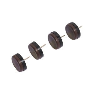 Set di 4 feltrini in plastica Ø 30 mm con perno per mobili e protezione superfici.