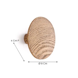 Appendiabiti da parete in legno, ovale, con venature, categoria appendiabiti.