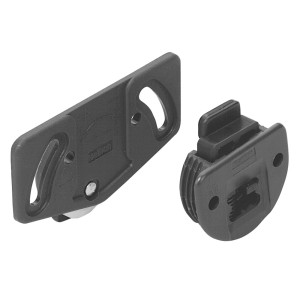 Kit di montaggio Hettich SlideLine 1plus, plastica marrone, per ferramenta per porte scorrevoli fino a 30 kg.