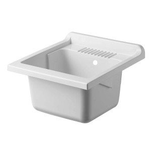 Lavatoio t.b.t. bianco in plastica con scolapiatti.