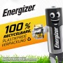 Batterie Energizer Alkaline Power AAA, confezione da 8, con mascotte e imballaggio riciclabile.