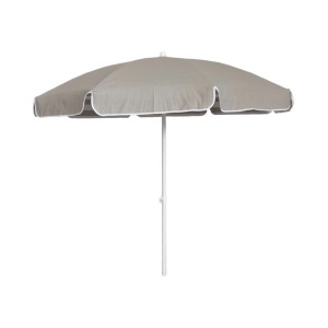 Ombrellone a braccio t.b.t. grigio con bordo bianco per giardino o terrazzo.