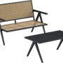 Set di mobili da giardino t.b.t. con divanetto, due sedie e tavolo.