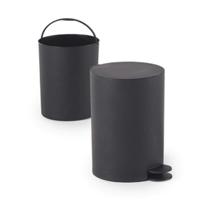 Pattumiera a pedale t.b.t. nera e cestino in metallo per OBI