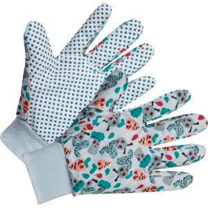 Guanti da giardino per bambini Wurm blu taglia 5, con fantasia.