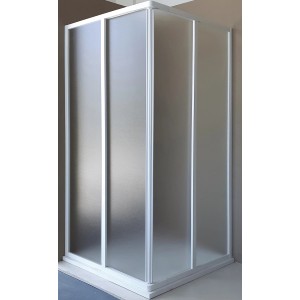 Box doccia angolare con vetro satinato per la privacy in bagno.