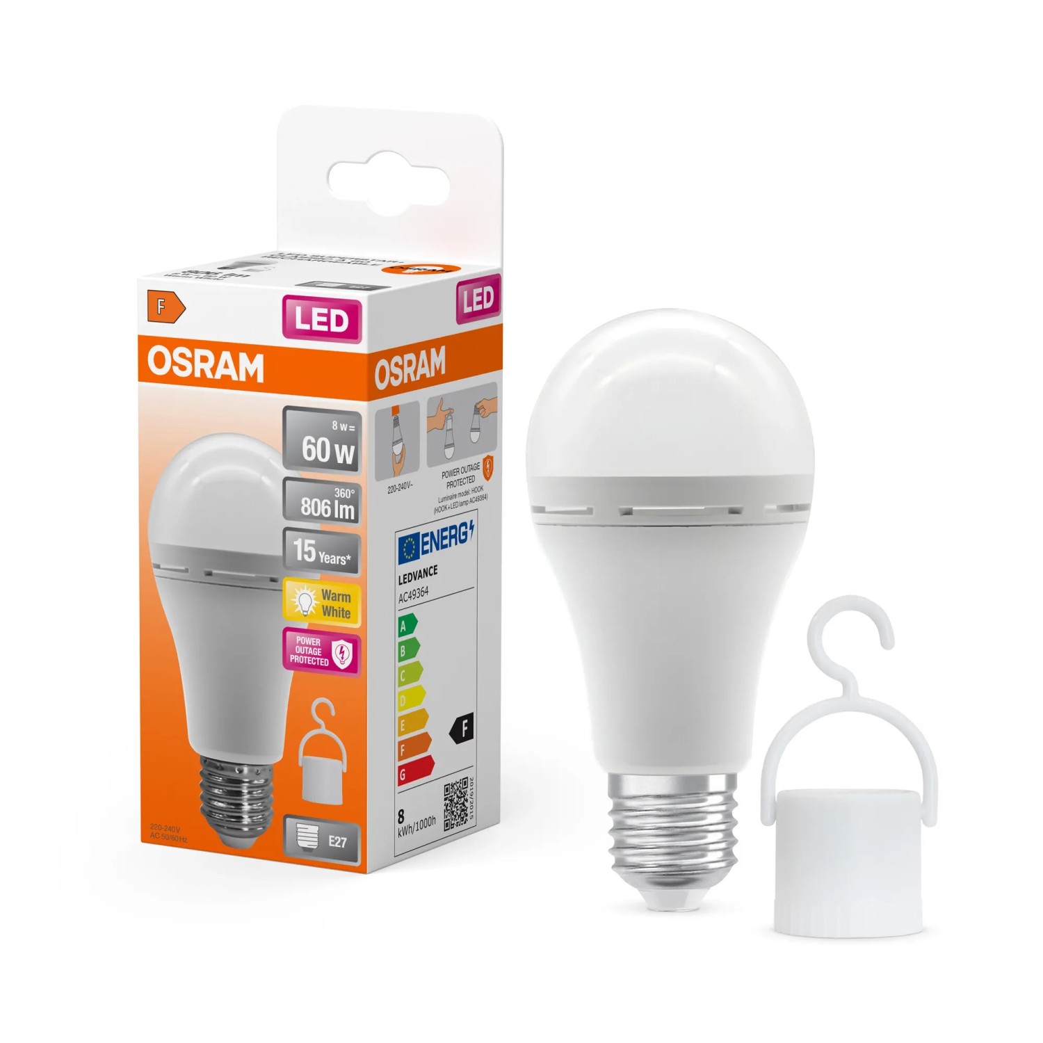 Aipsun Lampadine LED E27 Ricaricabili Con Telecomando – 2 Pezzi, 7W 500LM, Dimmerabili 2700K-6000K, Con Batteria 5500mAh