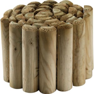 Palizzate in legno per recinzioni da giardino, naturali, per bordure e decorazioni.