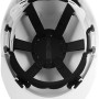 Casco da cantiere LUX bianco con imbracatura a 6 punti per una protezione ottimale.