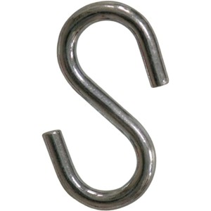 Gancio a S in metallo per tenditori e fissaggi.