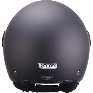 Casco nero t.b.t. per accessori auto, vista posteriore con logo Sparco.