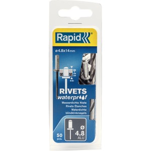 Rivetti ciechi Rapid, impermeabili, 4.8x14mm, per Graffe a dorso sottile.