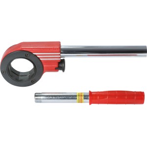 Rothenberger SuperCut filiera, 2 pezzi, con leva a cricchetto rossa per filettare.