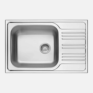 Lavello 1 vasca con gocciolatoio Idrostile Jobabo 500x180 mm acciaio inox