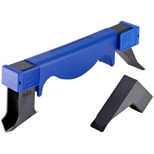 LUX Raschietto per fughe Comfort, set da 6 pezzi, blu, con lame di diverse dimensioni per rimuovere lo stucco.