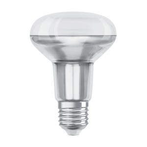 Lampadina LED E27 a riflettore color argento.