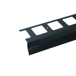 Profilo per piastrelle t.b.t. nero con aperture quadrate.