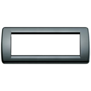 Placca t.b.t. per interruttori e prese, grigio scuro.
