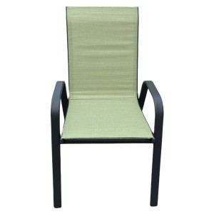 Sedia da giardino verde t.b.t. con braccioli per esterni.