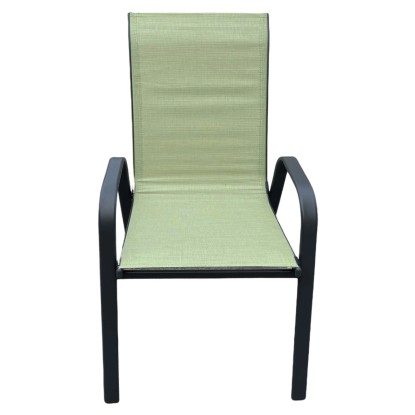 Sedia da giardino impilabile in metallo e Textilen 70x54 H 93 cm verde