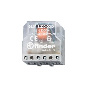 t.b.t. Relè Finder per installazione elettrica in custodia trasparente.