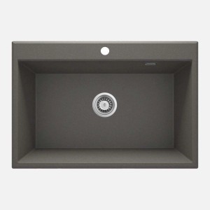 Lavello 1 vasca Idrostile Güines sifone 520x210 mm antracite metallizzato