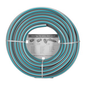 Gardena tubo da giardino Classic, 18 m, grigio/turchese, arrotolato.