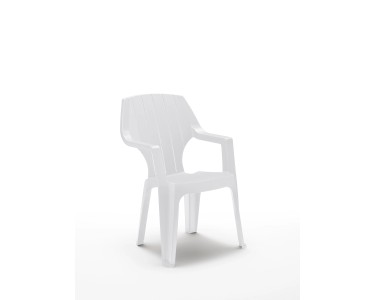 Sedia da giardino impilabile alta in plastica bianca acquista da OBI