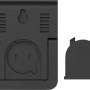 Retro del termoigrometro nero BRESSER HumiTemp con vano batteria e supporto per appenderlo.