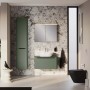 Mobile bagno base lavabo sospeso 1 cassetto Integra Round 80 cm matt green_3