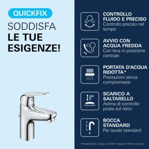 Rubinetto per lavabo Swift tg S cromo
