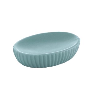 Portasapone bagno Marika in ceramica azzurro polvere