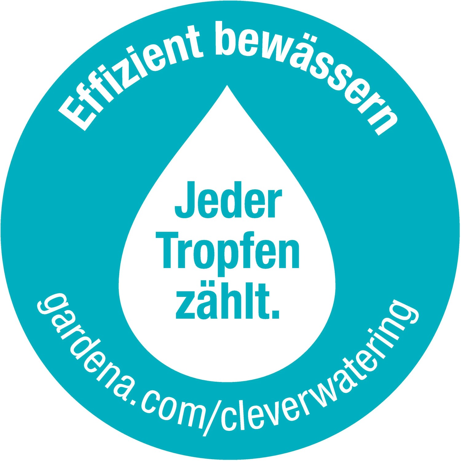 Gardena: Ogni goccia conta. Logo per irrigazione efficiente con sensore umidità.