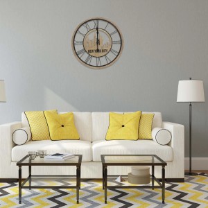 Orologio da parete decorativo in stile vintage con skyline di New York City. Ideale come accessorio per la casa.