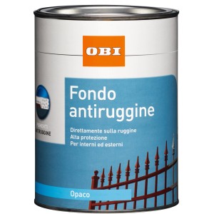 Primer antiruggine OBI bianco opaco, barattolo da 2,5 l. Fondo per metallo e ferro.