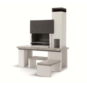 Barbecue a carbonella Palazzetti New York griglia 76x40 cm in cemento