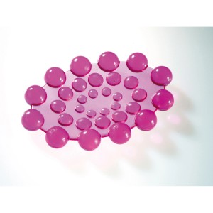 Dispenser sapone t.b.t. rosa con rilievi per bagno.