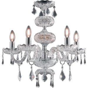 Elegante lampadario t.b.t. in cristallo con quattro luci.