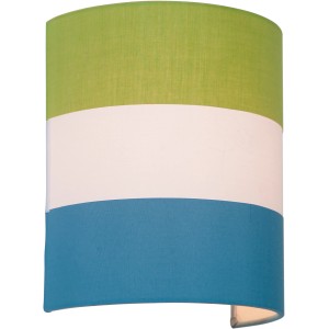 Applique t.b.t. con strisce verdi, bianche e blu.