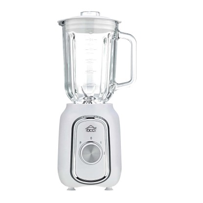 Frullatore con bicchiere in vetro 4 lame bianco 500W 1,5 l
