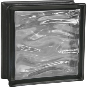Vetro mattone nero BM Glasstein Aqua Reflex, 19x19x8 cm, per interni ed esterni.